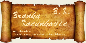 Branka Kačunković vizit kartica